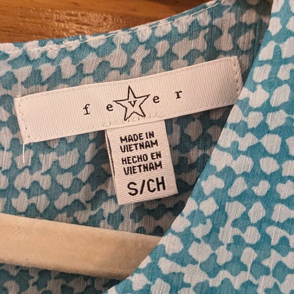 Fever, Size Small, Sky Blue and White Tunic - Picture 2 of 12